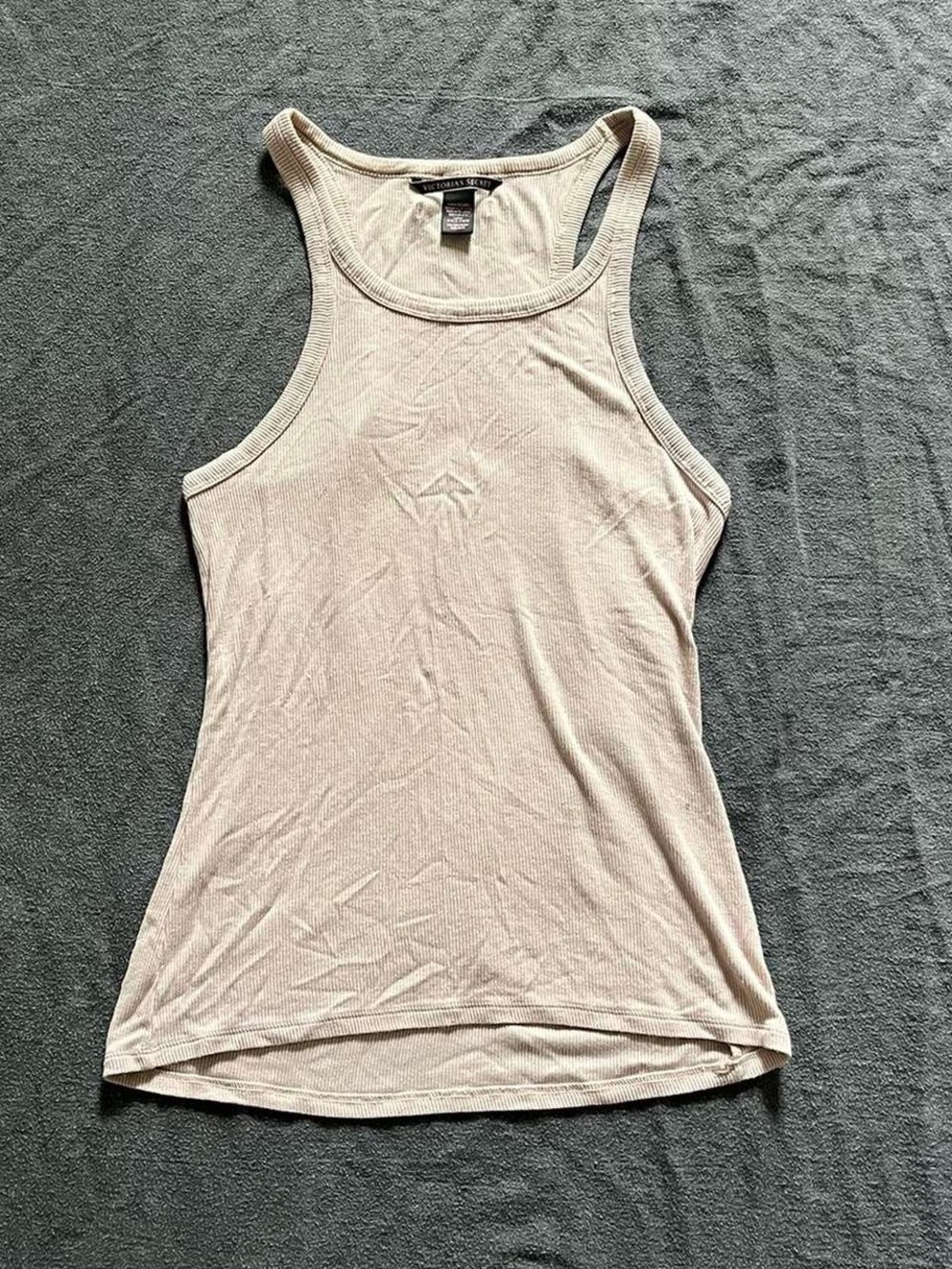 Victoria's Secret beige ribbed tank top